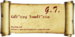 Géczy Tomázia névjegykártya
